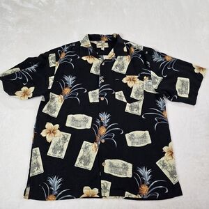 Jamaica Jaxx Men’s Silk Short Sleeve Hawaiian floral aloha vacation Size M